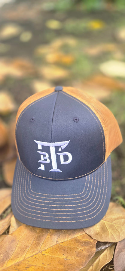 Team Dirt Bag Snapback Trucker Hat – Navy/Caramel