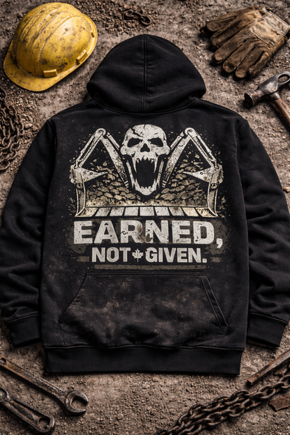 Earned Not Given-Heavy Iron Hoodie