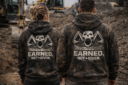 Earned Not Given-Heavy Iron Hoodie