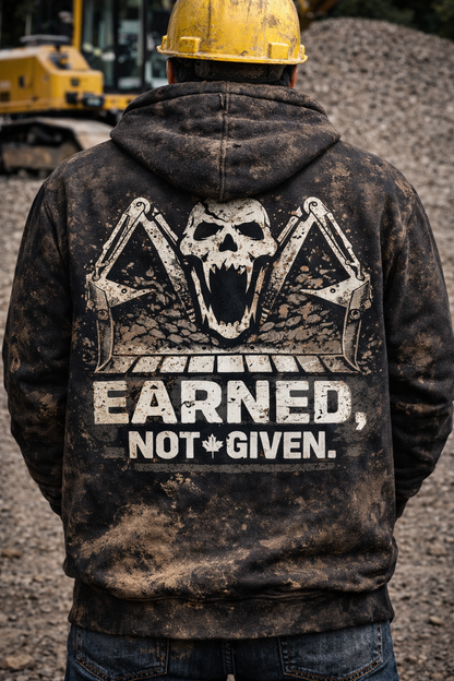 Earned Not Given-Heavy Iron Hoodie