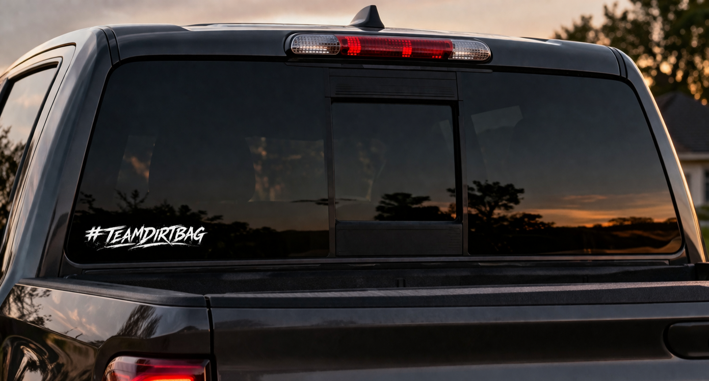 #Teamdirtbag Window Cling